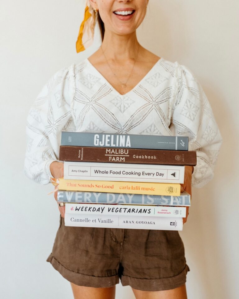 beautiful cookbooks stack