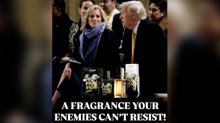 trump posts image of new perfume and colognes he is selling